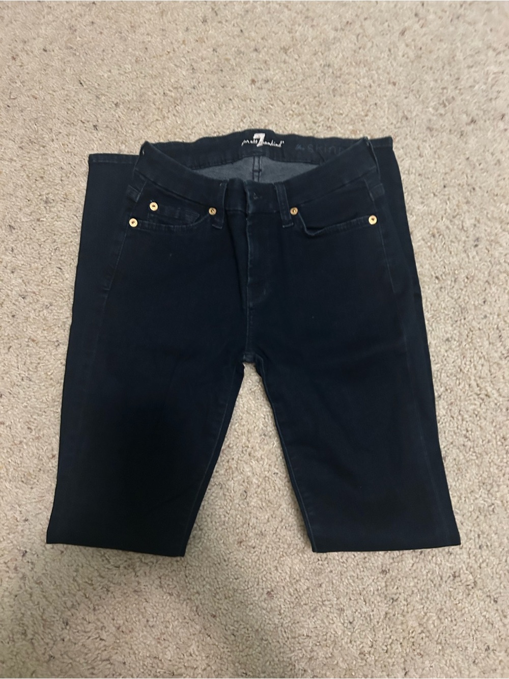 7 For All Mankind Women's Dark Wash Skinny Jeans